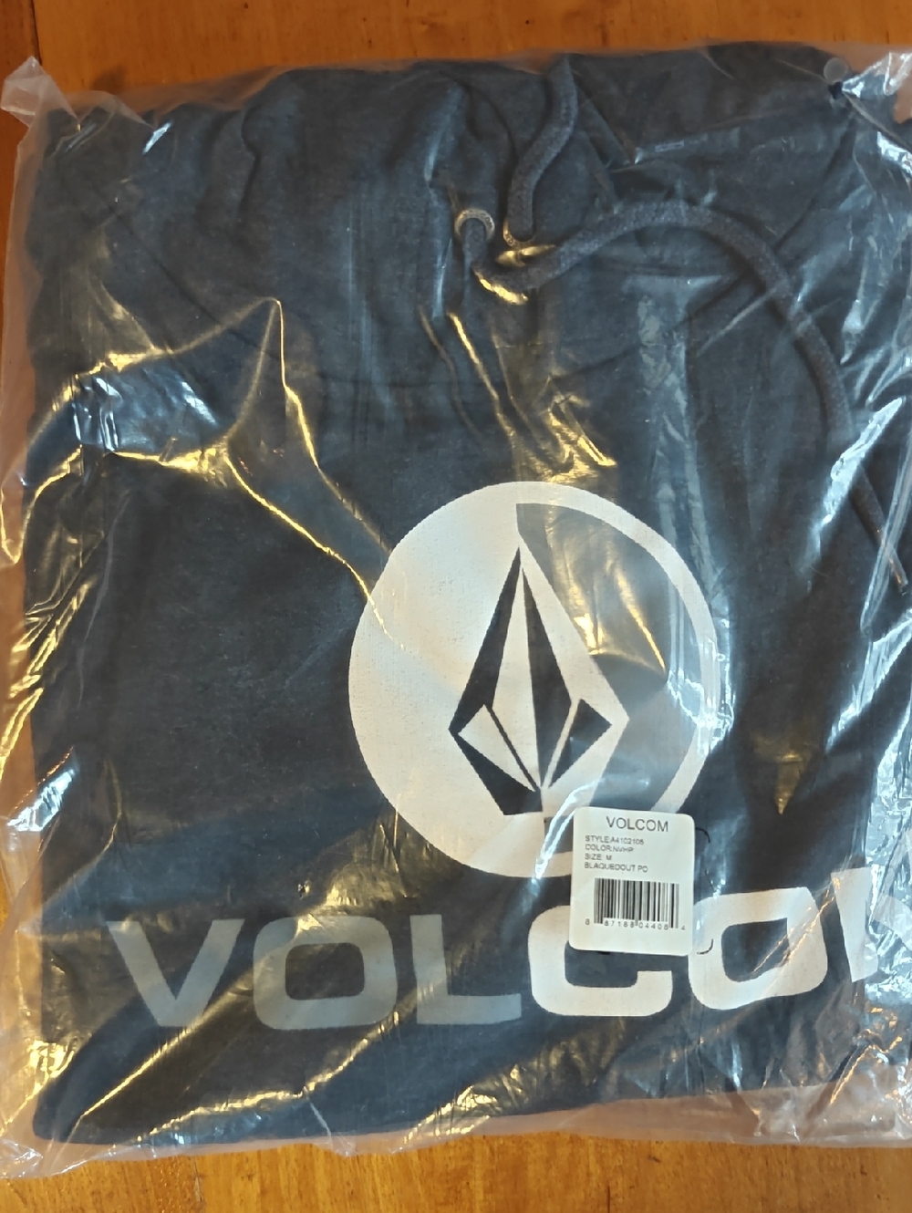Volcom Men's Navy Blue Hoodie with White Logo